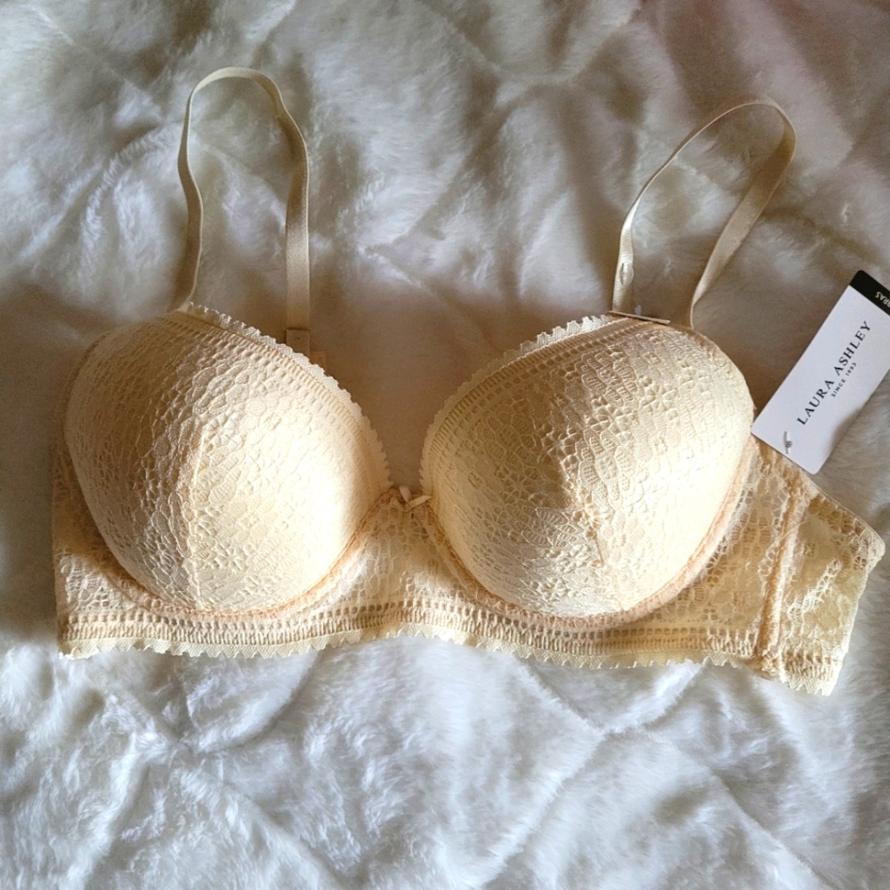 Laura Ashley Yellow Lace Bra